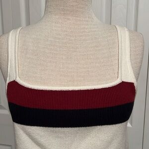 KULE Women’s Cropped Ribbed Knit Striped Sweater Tank Size Large